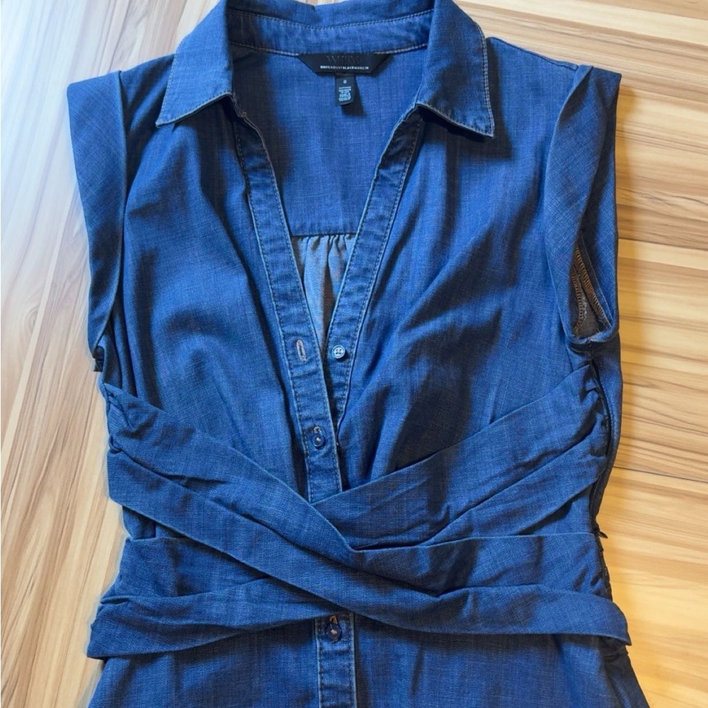 White House Black Market Blue Denim Top